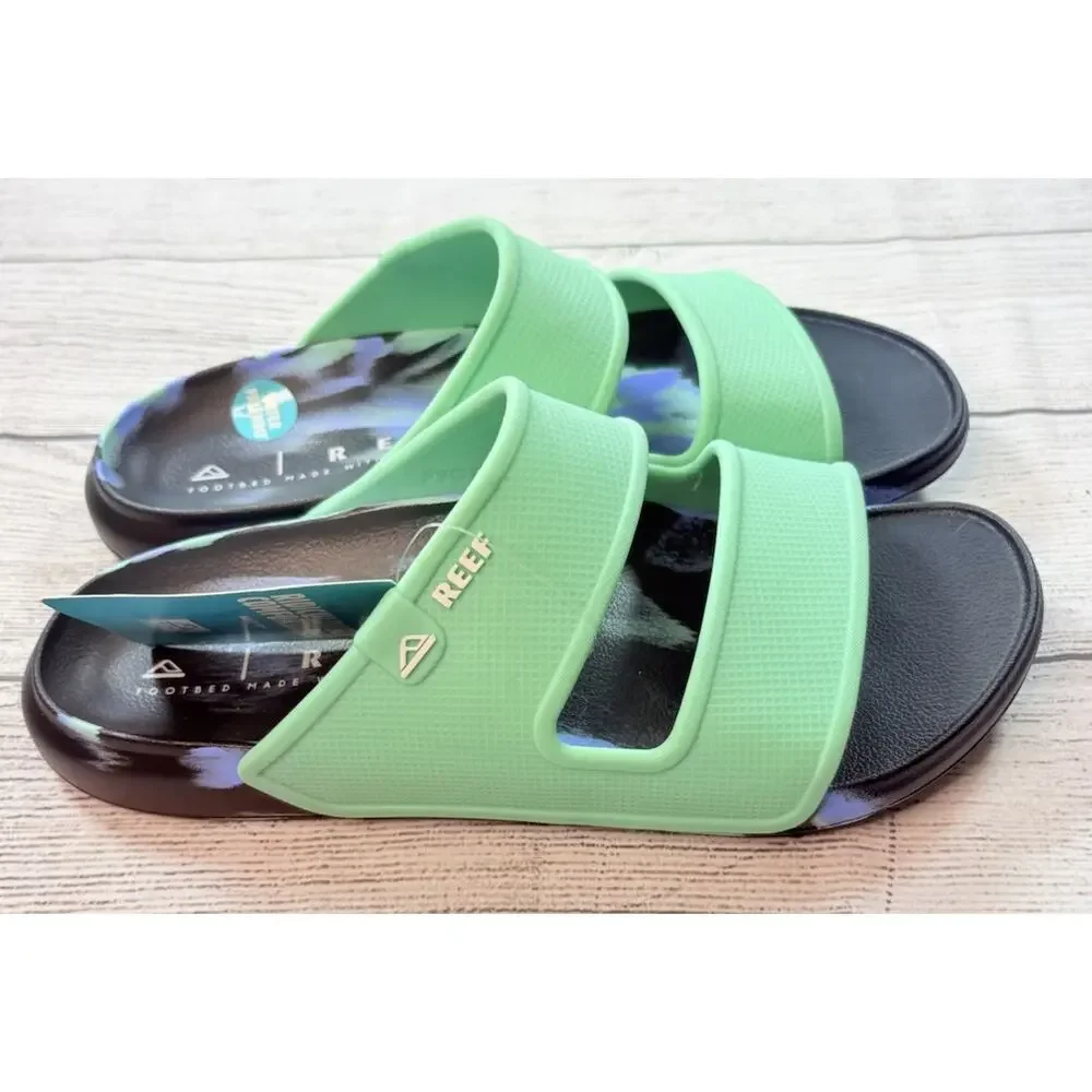 Reef Men’s Oasis Double Up Two Strap Sandals Black Marble Ocean Size 9